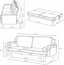 Homescapes Stanley Velvet Click Clack Sofa Bed With Armrests, Dark Green - thumbnail 9