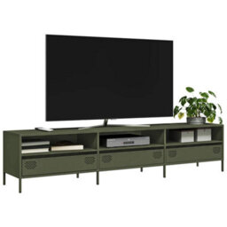 Berkfield Tv Cabinet Olive Green 202X39X43.5 Cm Cold-Rolled Steel - thumbnail 1