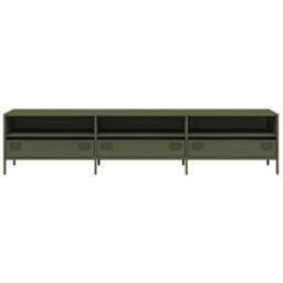 Berkfield Tv Cabinet Olive Green 202X39X43.5 Cm Cold-Rolled Steel - thumbnail 4