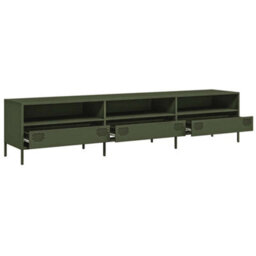 Berkfield Tv Cabinet Olive Green 202X39X43.5 Cm Cold-Rolled Steel - thumbnail 5