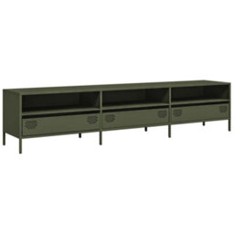 Berkfield Tv Cabinet Olive Green 202X39X43.5 Cm Cold-Rolled Steel - thumbnail 2