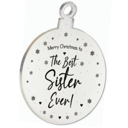 Red Ocean Christmas Gift The Best Sister Ever Engraved Hanging Tree Decoration Love Gift - thumbnail 5