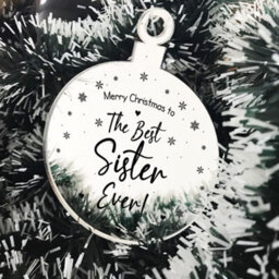 Red Ocean Christmas Gift The Best Sister Ever Engraved Hanging Tree Decoration Love Gift