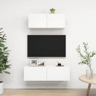 Berkfield 2 Piece Tv Cabinet Set White Engineered Wood - image 1