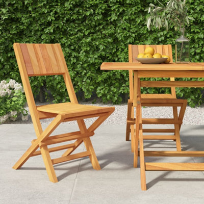 Berkfield Folding Garden Chairs 2 Pcs 47X61X90 Cm Solid Wood Teak - image 1