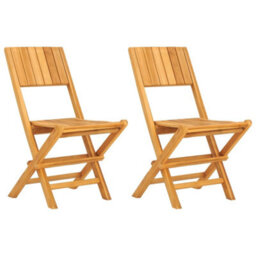 Berkfield Folding Garden Chairs 2 Pcs 47X61X90 Cm Solid Wood Teak - thumbnail 2