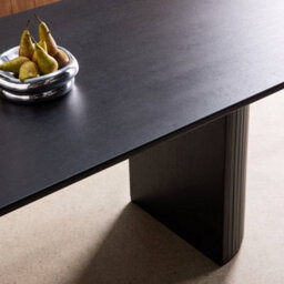 Sweeek - Oval Dining Table 200Cm In Rubberwood And Oak Veneer Seats 6-8 Black 200X90X75 Cm - Esteban - thumbnail 7