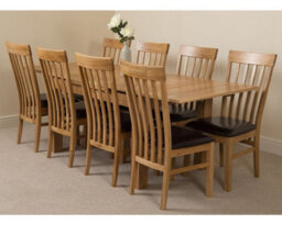 That's Furniture Richmond 140Cm - 220Cm Oak Extending Dining Table And 8 Chairs Dining Set With Harvard Chairs - thumbnail 1