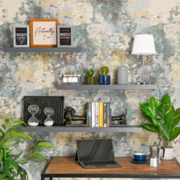 Harbour Housewares 60Cm Floating Wall Shelves- Grey - Photo Gallery Bookshelf Wall Shelves For Storage & Display - Set Of 3 - thumbnail 7