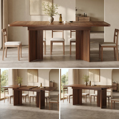 Matteo Extendable Dining Table 120-160Cm - Rectangular Walnut Finish - image 1
