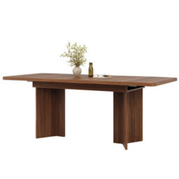 Matteo Extendable Dining Table 120-160Cm - Rectangular Walnut Finish - thumbnail 8