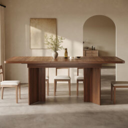 Matteo Extendable Dining Table 120-160Cm - Rectangular Walnut Finish - thumbnail 5