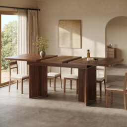 Matteo Extendable Dining Table 120-160Cm - Rectangular Walnut Finish - thumbnail 6