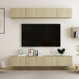 Berkfield Tv Cabinets 4 Pcs Sonoma Oak 100X30X30 Cm Engineered Wood - thumbnail 1