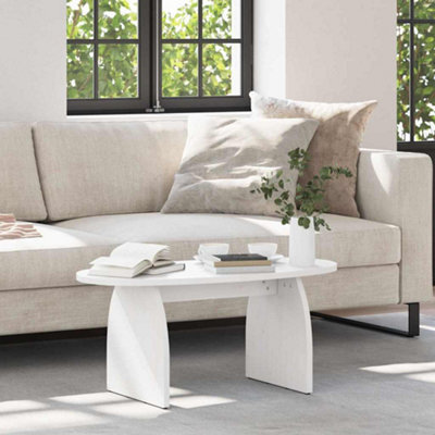 Berkfield Coffee Table White 80 X 40 X 35 Cm Solid Pine Wood - image 1