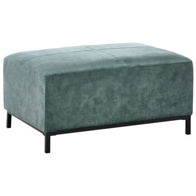 Beliani Traditional Ottoman Oslo Velvet Teal - image 1