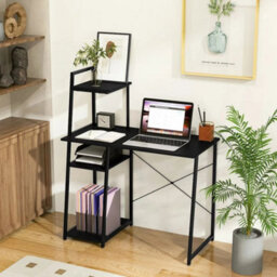 Black Computer Desk Laptop Pc Study Table Home Office Desk - thumbnail 4
