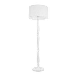Valuelights Victoria Traditional White Wood Candlestick Floor Lamp With White Drum Shade - Led Bulb Included - thumbnail 2