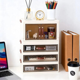 4 Tiers 42 Cm Large Storage Cabinet Table Side Frestanding Bedroom Bedside Storage Furniture - thumbnail 4