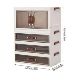 4 Tiers 42 Cm Large Storage Cabinet Table Side Frestanding Bedroom Bedside Storage Furniture - thumbnail 2