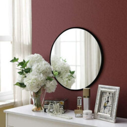 Deenz 50Cm Large Round Black Wall Mounted Mirror Aluminium Frame Bathroom Mirror - thumbnail 3