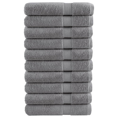 Berkfield Premium Towels Solund 10Pcs Grey 100X200Cm 600Gsm - image 1