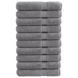 Berkfield Premium Towels Solund 10Pcs Grey 100X200Cm 600Gsm - thumbnail 1