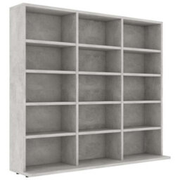 Walplus Cd Cabinet Concrete Grey 100X23X89.5 Cm Engineered Wood - thumbnail 2