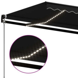 Berkfield Manual Retractable Awning With Led 600X350 Cm Anthracite - thumbnail 5