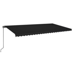 Berkfield Manual Retractable Awning With Led 600X350 Cm Anthracite - thumbnail 2