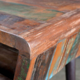 Berkfield Reclaimed Wood Desk With Iron Legs - thumbnail 6