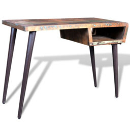Berkfield Reclaimed Wood Desk With Iron Legs