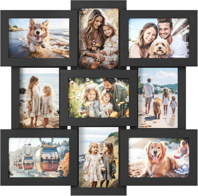 Songmics Picture Frame Collage For 9 Photos In 4X6, Picture Frames, Photo Frame Set, Glass, Assembly Required, Wall-Mounted - image 1