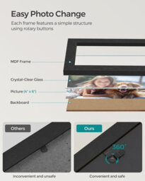Songmics Picture Frame Collage For 9 Photos In 4X6, Picture Frames, Photo Frame Set, Glass, Assembly Required, Wall-Mounted - thumbnail 3