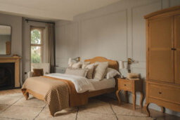 Statement Furniture Louis Oak 4Ft6 Double Bed Frame With Rattan Cane Headboard - thumbnail 3