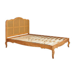 Statement Furniture Louis Oak 4Ft6 Double Bed Frame With Rattan Cane Headboard - thumbnail 5