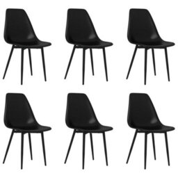 Walplus Set Of 6 Stylish Black Dining Chairs Made Of Pp - thumbnail 2