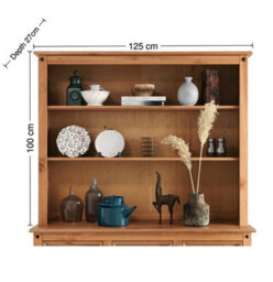 Mercers Furniture Corona Large Dresser Top Open Kitchen Storage Solid Wood Pine With Mexican Styling Wooden - thumbnail 2