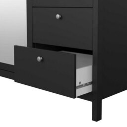 Wyld Haus Gossmere Matt Black 3-Door Wardrobe With Mirror And 2 Drawers - thumbnail 8