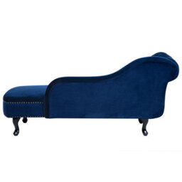 Beliani Left-Hand Chaise Longue Nimes Velvet Navy Blue - thumbnail 6