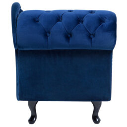 Beliani Left-Hand Chaise Longue Nimes Velvet Navy Blue - thumbnail 7