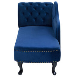 Beliani Left-Hand Chaise Longue Nimes Velvet Navy Blue - thumbnail 5