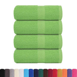 Berkfield Guest Towels 4 Pcs Apple Green 30X50 Cm 360 Gsm 100% Cotton - thumbnail 2