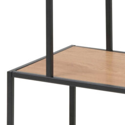 Wyld Haus El Paso Asymmetrical Bookcase, Black Metal Frame With Wild Oak Shelves, 3-Tier - thumbnail 6