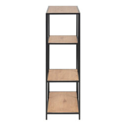 Wyld Haus El Paso Asymmetrical Bookcase, Black Metal Frame With Wild Oak Shelves, 3-Tier - thumbnail 4