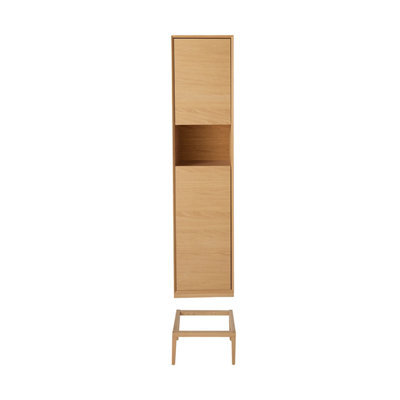 GoodHome Avela Matt Oak Effect Double Freestanding Bathroom Cabinet (H)191Cm (W)40Cm - image 1