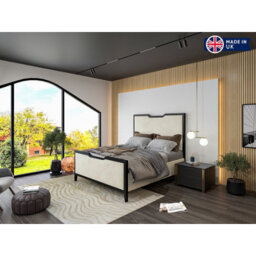 Verona Metal Upholstered  Cream Bed Frame - thumbnail 5