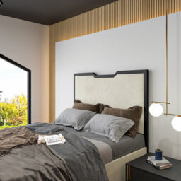 Verona Metal Upholstered  Cream Bed Frame - thumbnail 2