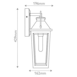 Luminosa Lighting Elstead Quoizel Buckley Medium Outdoor Wall Lantern Classic Matt Black, Brass Accent Ip44 1X E27 - thumbnail 3