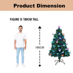 Shatchi 6Ft/180Cm Butterflies Fibre Optic Christmas Tree Led Pre-Lit - thumbnail 7